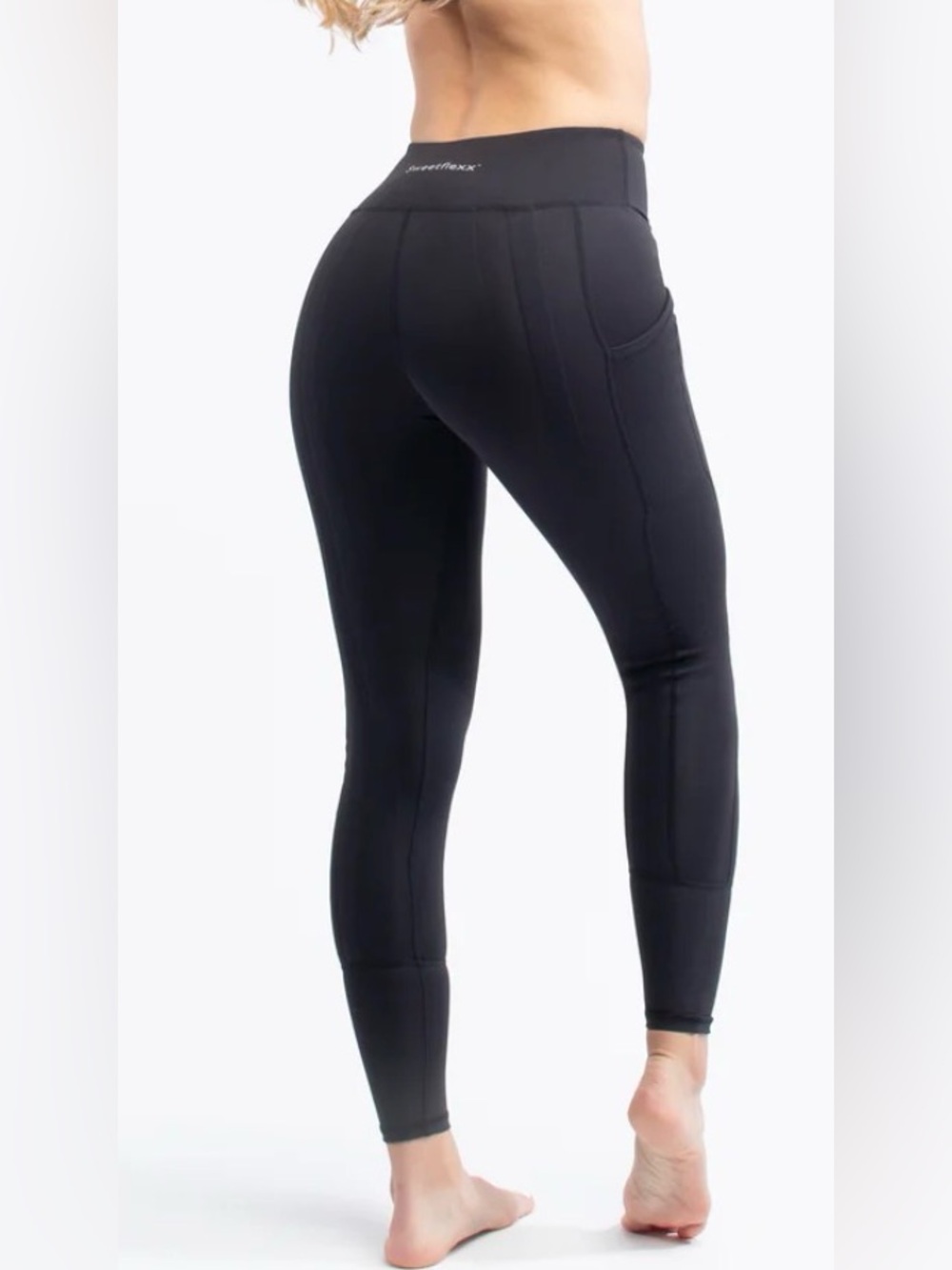 SWEETFLEXX Booty Band Resistance Leggings Black Hi-Rise Pockets NWOT Size 10